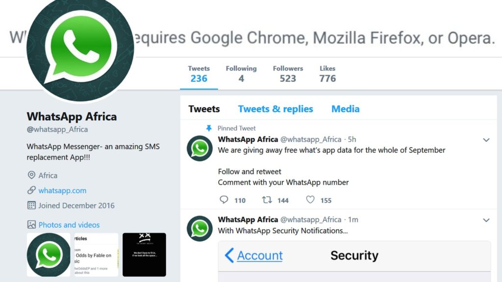 whatsapp africa promoted tweet
