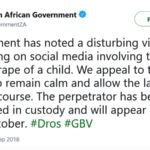 south africa government dros rape tweet