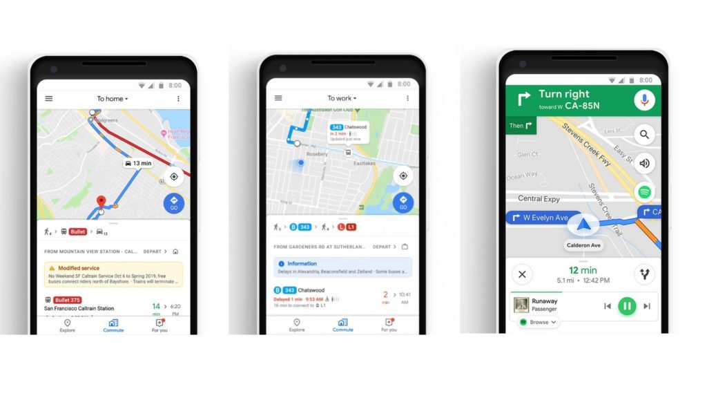 google maps commute update