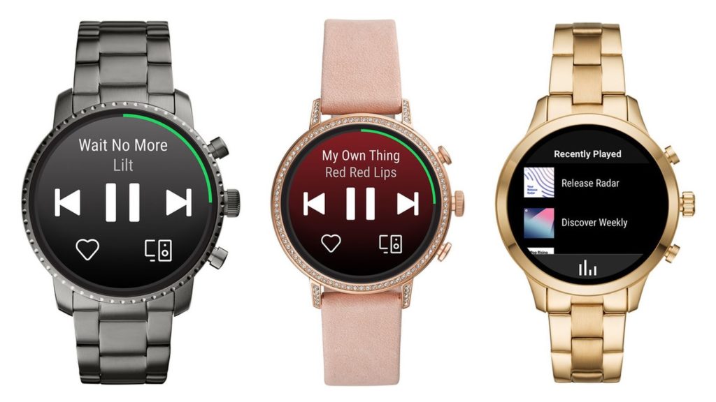 spotify wearos app fossil watches