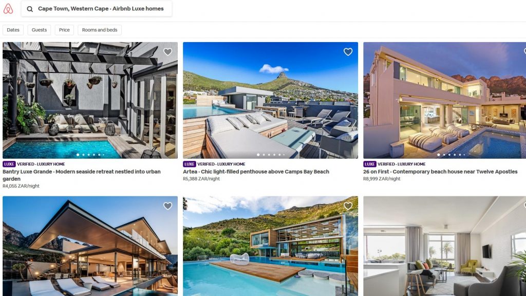 airbnb luxe cape town