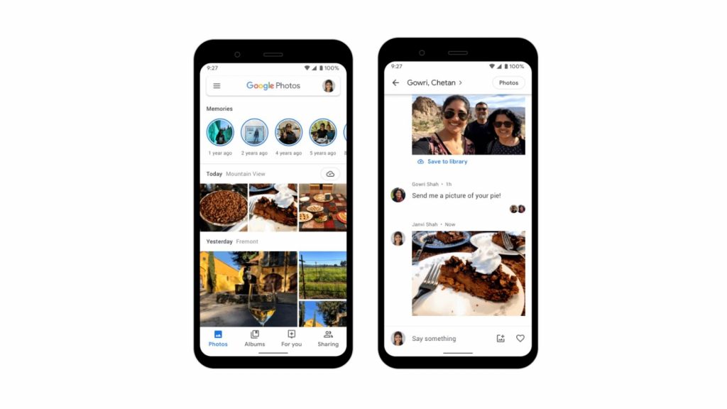 Google photos chat feature