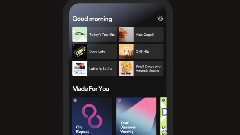 spotify new app home screen
