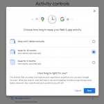 google account delete activity controls