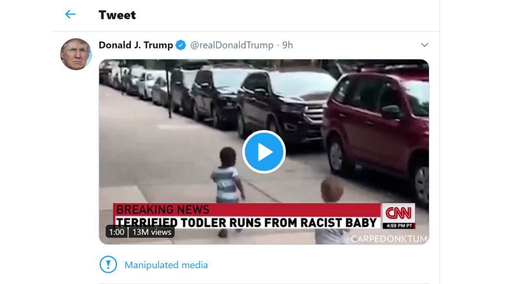 trump tweet flagged manipulated media