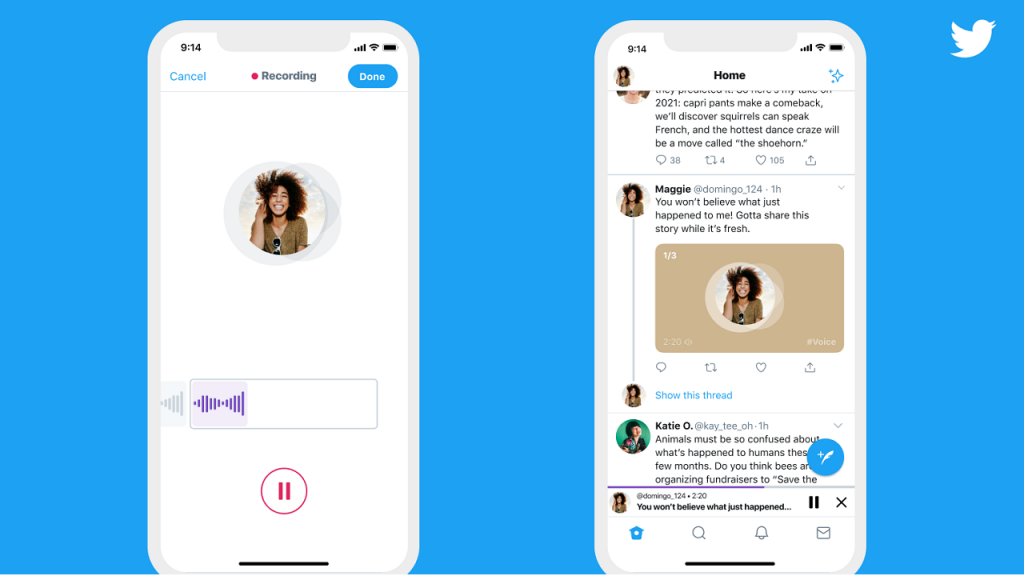 twitter voice tweets record and play