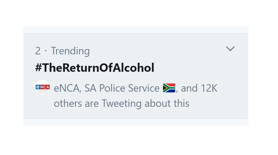 alcohol ban trend twitter