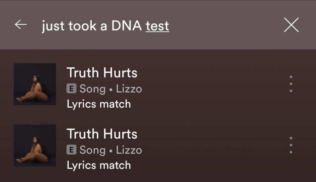 spotify lyrics search song lizzo example