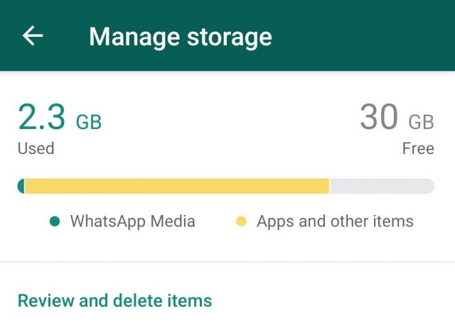 whatsapp manage storage
