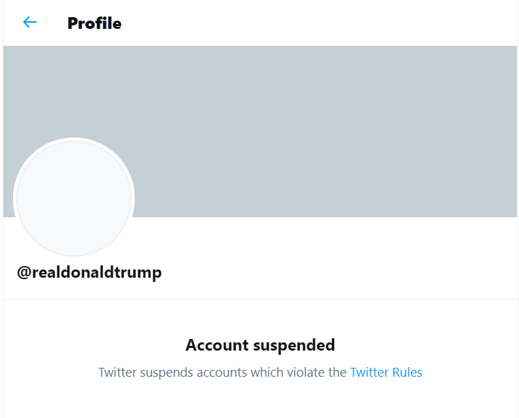 trump banned twitter