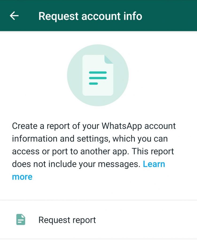 whatsapp request report