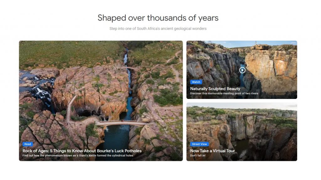 google south africa explore page