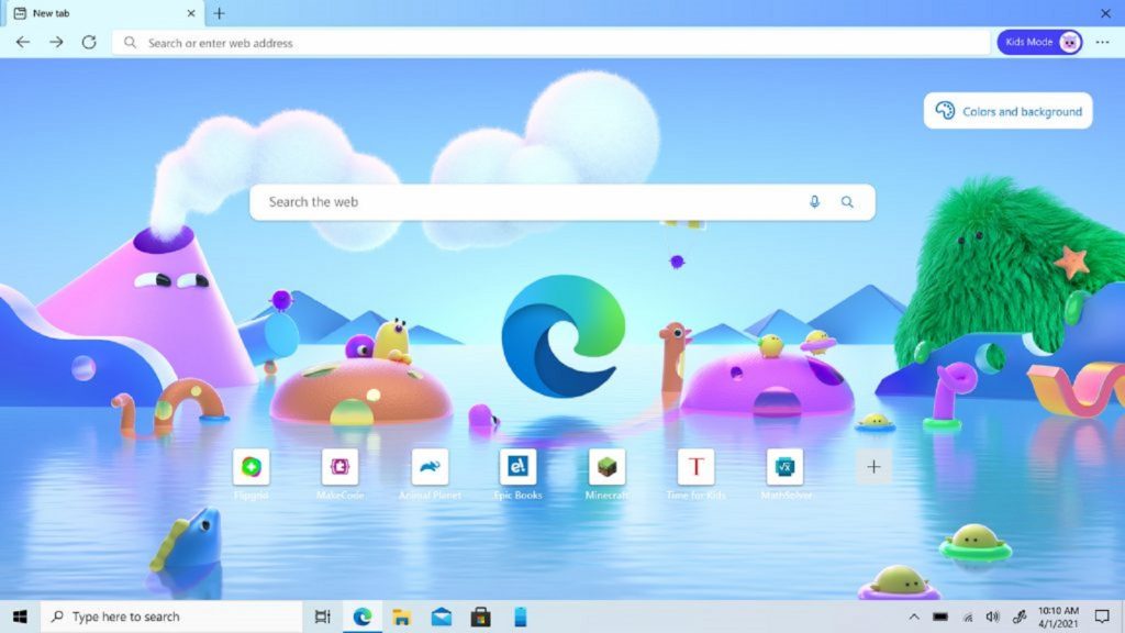 Microsoft Edge Kids Mode browser children young users