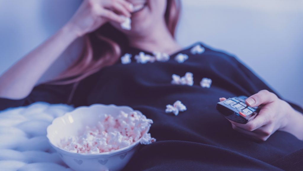 movie TV streaming popcorn