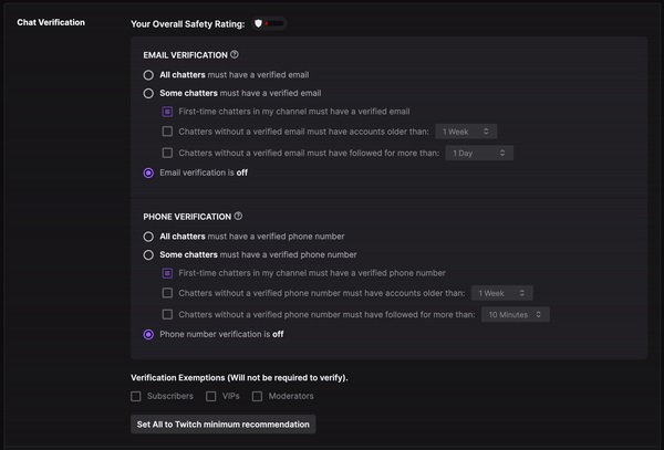 Twitch channel creator email phone verification