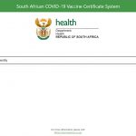 COVID-19 vaccination certificate system website vaccine South Africa