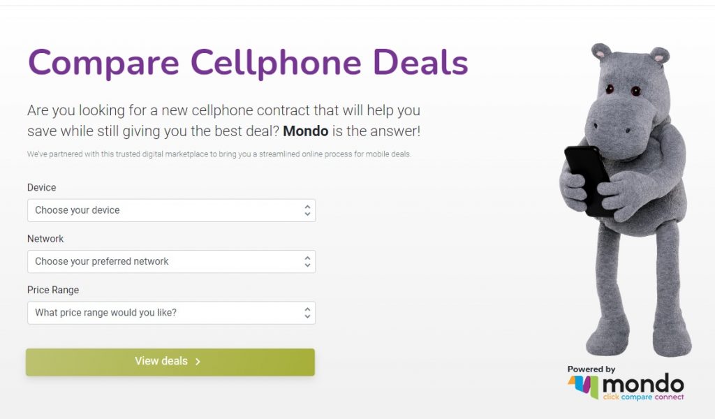 compare mobile deals hippo mondo website
