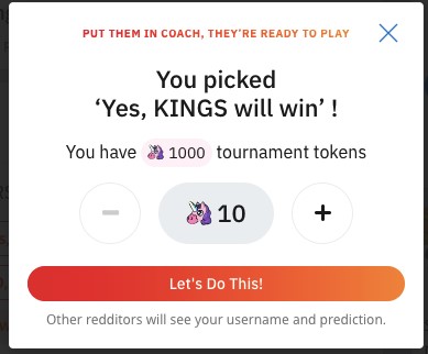 reddit prediction betting tokens