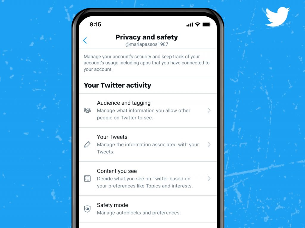 twitter safety mode menu