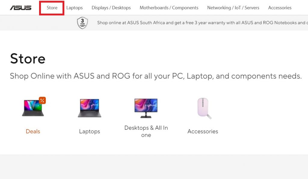 asus south africa online store